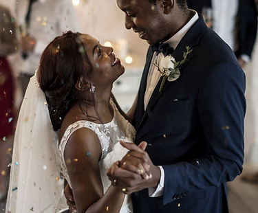 Bride and Groom dancing together